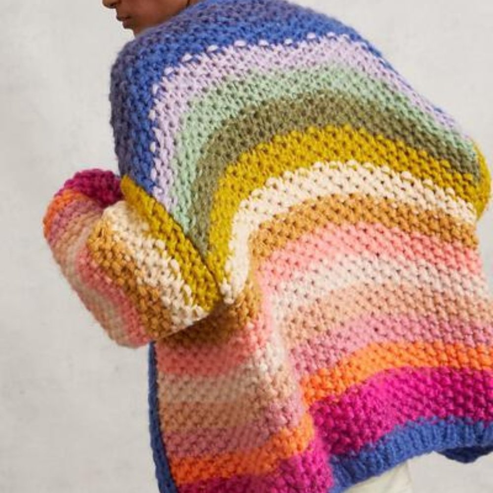 Anthropologie Rainbow Knitted Cardigan - Picture 2 of 6